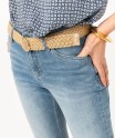 Jean 78ème coupe slim avec ceinture tressée femme